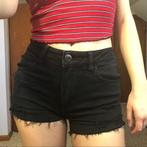 Distressed Black Shorts 🦋